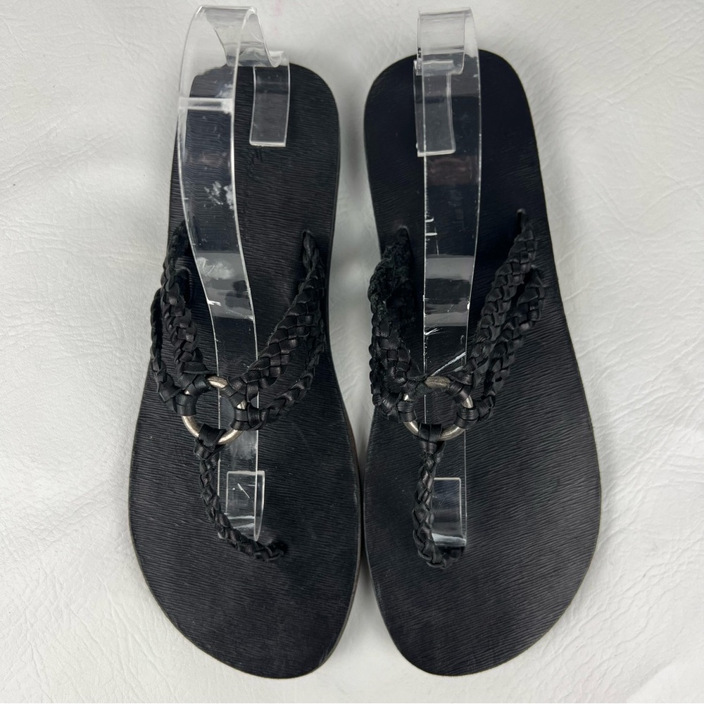 534 Fossil Black Braided Women's Sandals size large